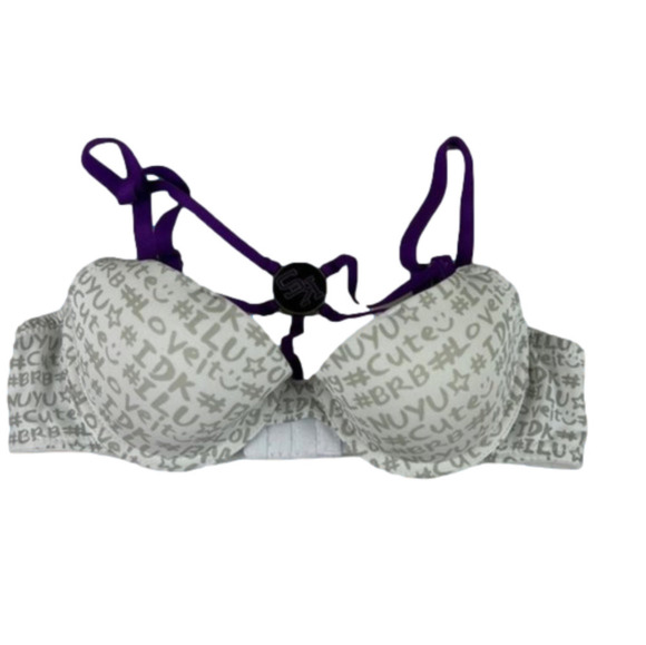 Nwot nuyu padded t-shirt bra with purple  straps - Picture 1 of 7